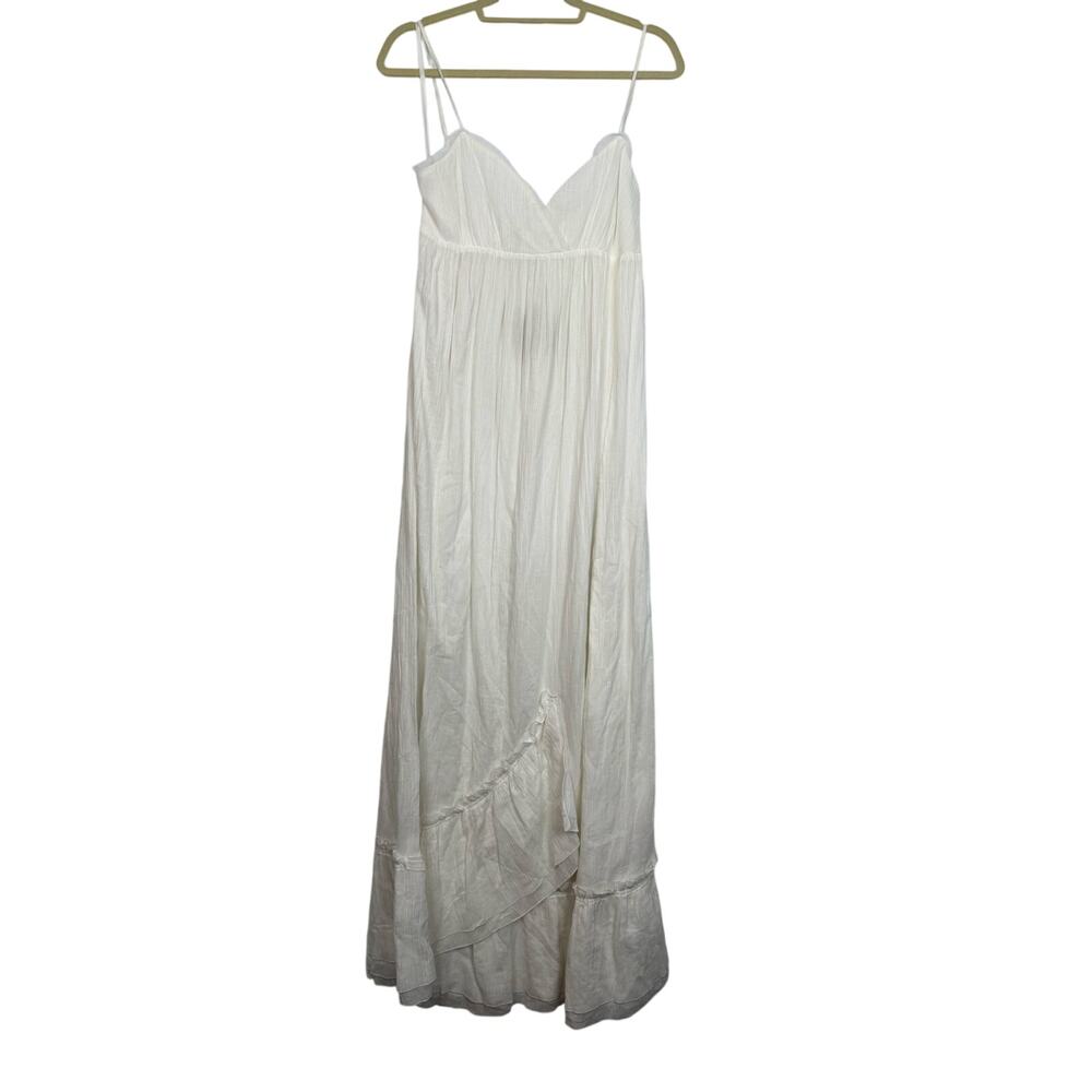 BCBGeneration NWT White Asymmetrical Hem Maxi Dress Size M Cotton $158